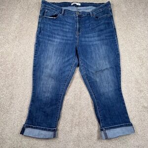 Signature Levi Strauss Gold Label Womens Mid-Rise Capri‎ Jeans Blue Size 18 W34